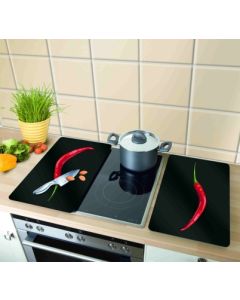 Tabla cocina proteccion vitroceramica 30x52cm vidrio peperoni wenko 2521380 2 pz