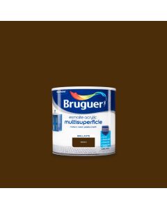Esmalte acrilico brillante interior, exterior sin olor 250 ml tabaco bruguer