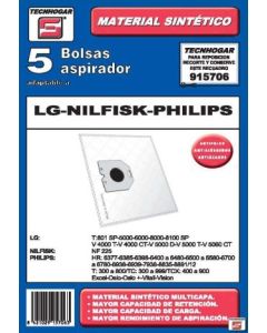 Bolsa aspirador papel lg-nilfisk-philips tecnhogar 5 pz 915706