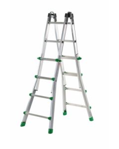 Escalera industrial multiusos de tijera telescopica 8+8 peldaños 3,77mt aluminio cody ta-4