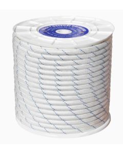 Cuerda fijacion trenzada doble 10mm 200 mt polipropileno blanco/azul hyc 4102100200