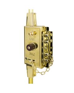 Cerradura sobreponer multibarra 205x100mm 7 pasadores dorado fac 09585