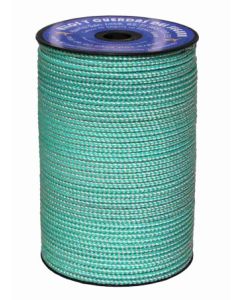 Cuerda fijacion trenzada 05mm 200 mt poliester blanco/verde hyc 5540050200
