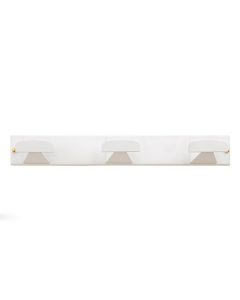 Colgador pared atornillar 3 ganchos 45x330x40mm inox/plastico blanco inofix 3077-2-