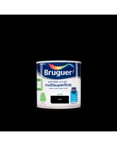 Esmalte acrilico mate interior sin olor 250 ml negro bruguer