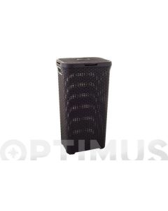 Cesto ordenacion ropa 40lt marron ratan vintage mys curver