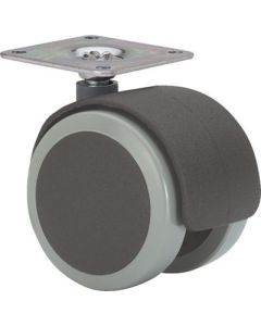 Rueda giratoria doble platina 42x42mm 050kg 050mm poliuretano negra bandaje gris ruedas alex 1-0642