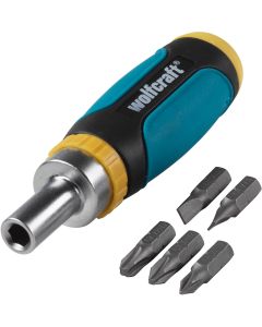 Destornillador carraca 5 puntas-2rectas+3phillip wolfcraft 1237000