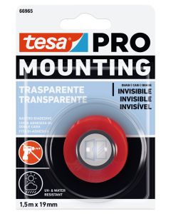 Cinta adhesiva doble cara 19mmx 1,5mt pet transparente tesa tape 04965-00013-05