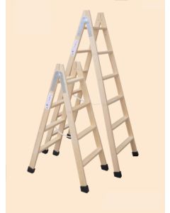 Escalera industrial de tijera tacos antideslizantes doble 4 peldaños 1,00mt madera escaleras climent d4t