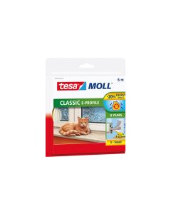 Burlete puerta/ventana adhesivo perfil en "e" 9mmx06mt caucho blanco tesa tape 05463