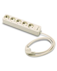 Base multiple electricidad 5 tomas tt interruptor 3x1,5mm 1,5mt famatel 2625