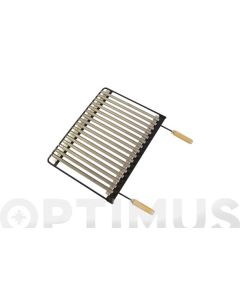 Parrilla barbacoa inox 60x41 cm imex el zorro