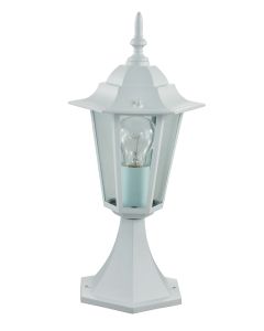 Farol jardin sobremuro e27 60w metal blanco luxform