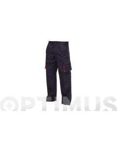 Pantalon trabajo multibolsillo t48 azul marino/rojo vesin