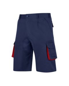 Pantalon trabajo multibolsillo corto t56 tergal azul marino/rojo cargo vesin