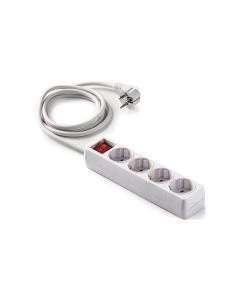 Base multiple electricidad 4 tomas tt interruptor 3x1,5mm 1,5mt famatel 9/704