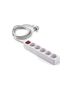 Base multiple electricidad 5 tomas tt interruptor 3x1,5mm 1,5mt famatel 9/705