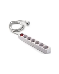 Base multiple electricidad 6 tomas tt interruptor 3x1,5mm 1,5mt famatel 9/706