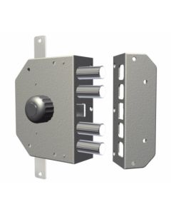 Cerradura seguridad sobreponer entrada 60mm 130x164x32mm izquierda apertura pomo interior dorado cr 3250-dor.-i