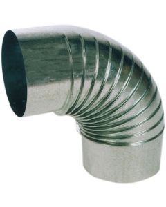 Codo tubo estufa 90º rizado 100 mm acero galvanizado exojo cg10090 95216