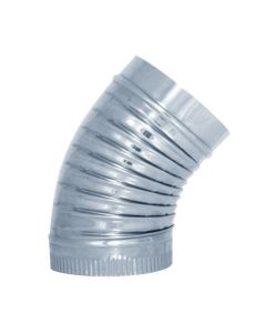 Codo tubo estufa rizado acero galvanizado ø150 mm 45º exojo