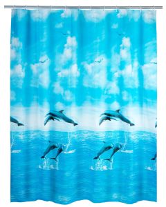 Cortina baño 180x200cm pvc delfines wenko 1 pz 19125