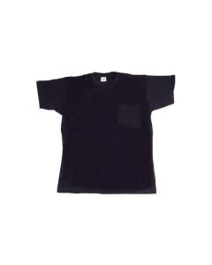 Camiseta trabajo manga corta con bolsillo cuello redondo l algodon 100% azul mar
