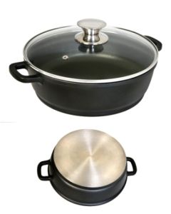 Cacerola cocina baja con tapa 28cm aluminio fundido wecook