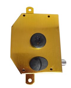 Cerradura seguridad sobreponer 3 puntos derecha dorado iseo 913101/df