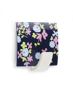 Colgador hogar adhesivo cuadrado 42x40x25mm plastico floral azul inofix 2310-a-