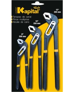 Tenaza fontaneria ajustable canal 200-250-300mm kapital 3 pz khpwp