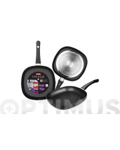 Grill cocina plancha liso con mango 26x26cm aluminio fundido ibili 410326