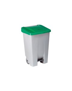 Contenedor basura con ruedas tapa 80 lt plastico verde denox 23410