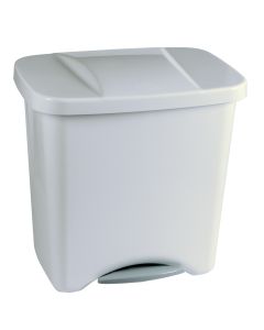 Cubo basura con pedal con separadores 50lt 475x360x480 mm plastico plata ecologi