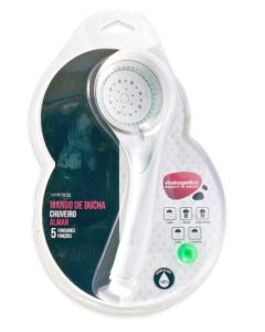 Mango ducha 5 posiciones + stop 065mm blanco vivahogar