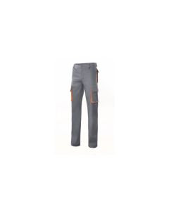 Pantalon trabajo multibolsillo con pinza 190gr t54 tergal gris/naranja velilla