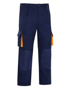 Pantalon trabajo multibolsillo t38 algodon marino/naranja cargo vesin
