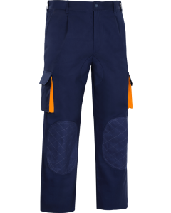 Pantalon trabajo multibolsillo t52 algodon marino/naranja cargo vesin