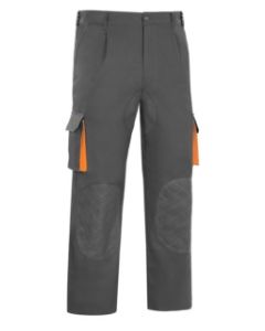 Pantalon trabajo multibolsillo t58 algodon gris/naranja cargo vesin
