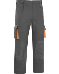 Pantalon trabajo multibolsillo t60 algodon gris/naranja cargo vesin