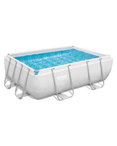 Piscina rectangular desmontable power steel 30.045 l depuradora cartucho tipo iv 732x366x132cm bestway