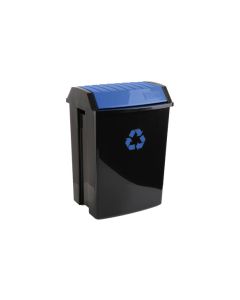 Contenedor reciclaje 50 l negro 40 x 35,5 x 57,5cm tapa azul tatay