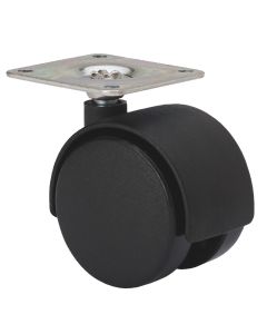 Rueda giratoria doble platina 050mm negro ruedas alex tw0110