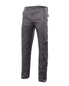 Pantalon trabajo multibolsillo con elastico t46 gris stretch velilla
