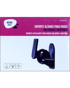 Soporte multimedia altavoz pared negro vivahogar