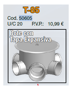 Bote sifonico pvc t-85 hidrotecnoagua