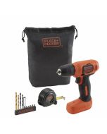 Taladro atornillador 7,2v li bolsa transporte con accesorios bdcd8gpa-qw black+decker