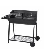 Barbacoa carbon 2 parrillas con ruedas 107x58x94cm negro ldk garden