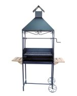 Barbacoa carbon chimenea con ruedas chimenea 210x75x42cm negra imex el zorro